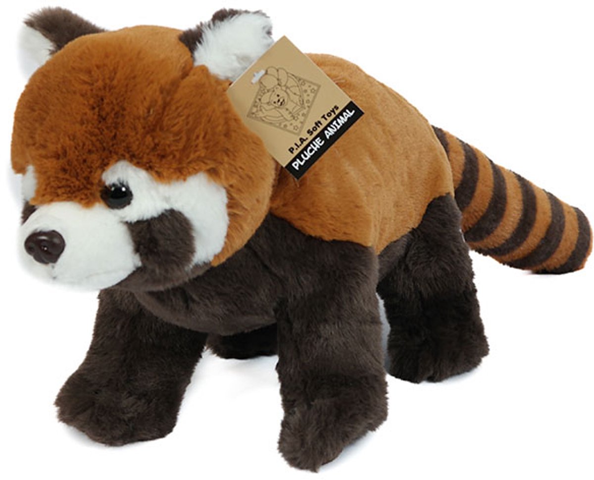 PIA Soft Toys - Pluche Knuffeldier Rode panda - staand - 35 cm