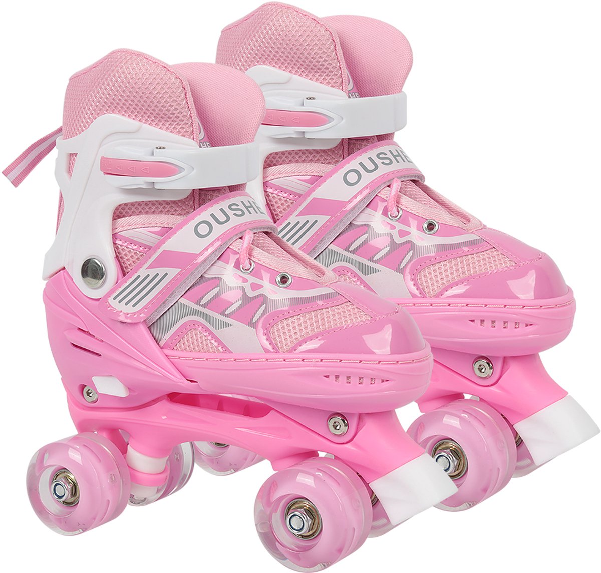 PIPIPOXER-Kinder rolschaatsen, verstelbaar, maat M(32-37), kinderskates,roze