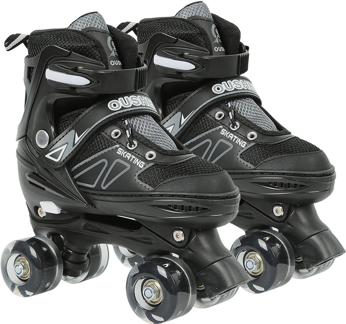 PIPIPOXER-Kinder rolschaatsen, verstelbaar, maat S (27-32), kinderskates,zwart