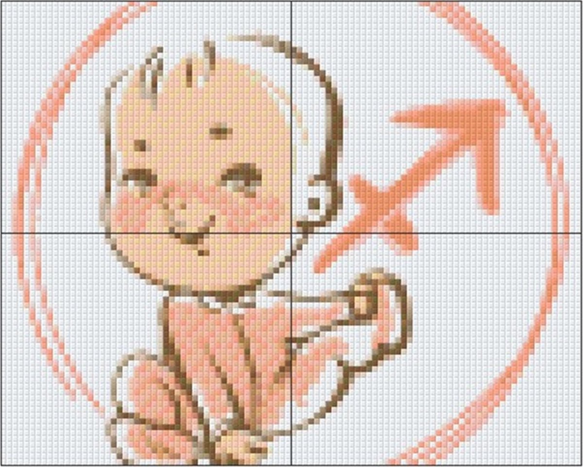 PIXELHOBBY BABYHOROSCOOPBOOGSCHUTTER - 4PLATEN - 83MATJES