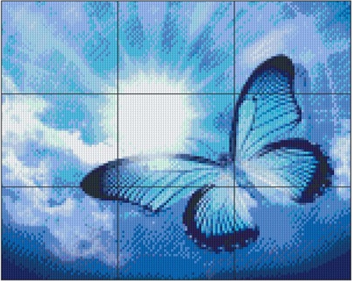 PIXELHOBBY BLAUWE VLINDER - 9PLATEN - 154MATJES