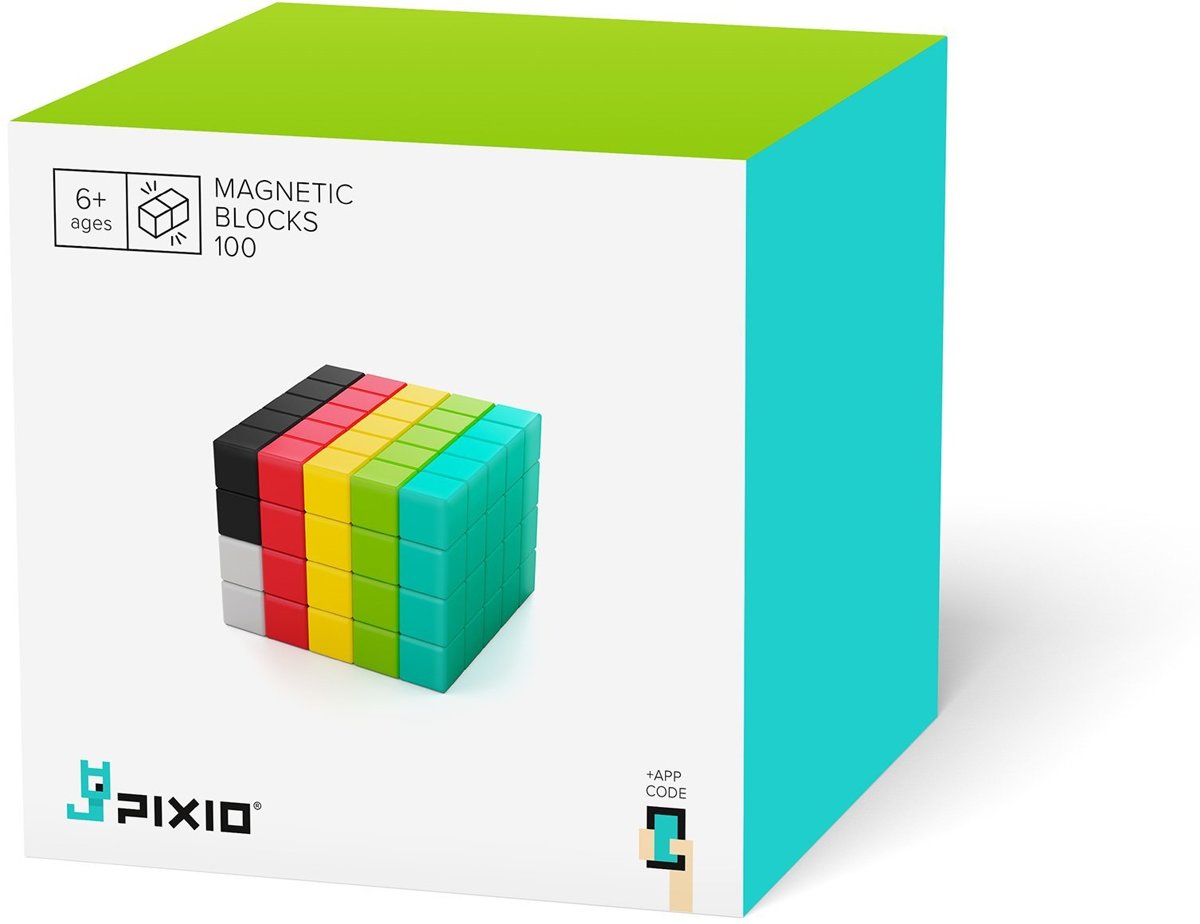 PIXIO 100 - magnetische blokken - constructieset - toegang tot gratis app - nieuwe generatie blokken bouwen / speelgoed