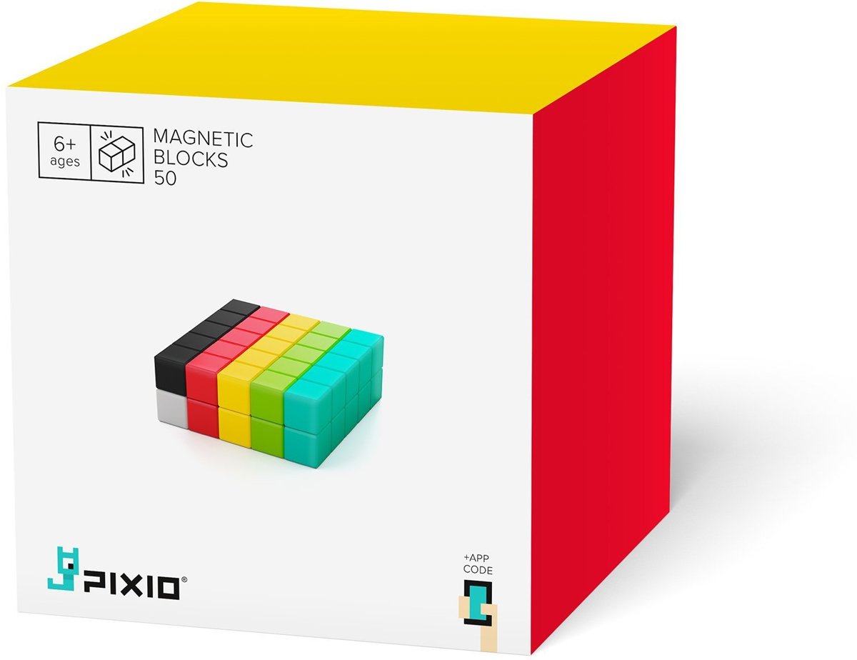 PIXIO 50 - magnetische blokken - constructieset - toegang tot gratis app - nieuwe generatie blokken bouwen / speelgoed
