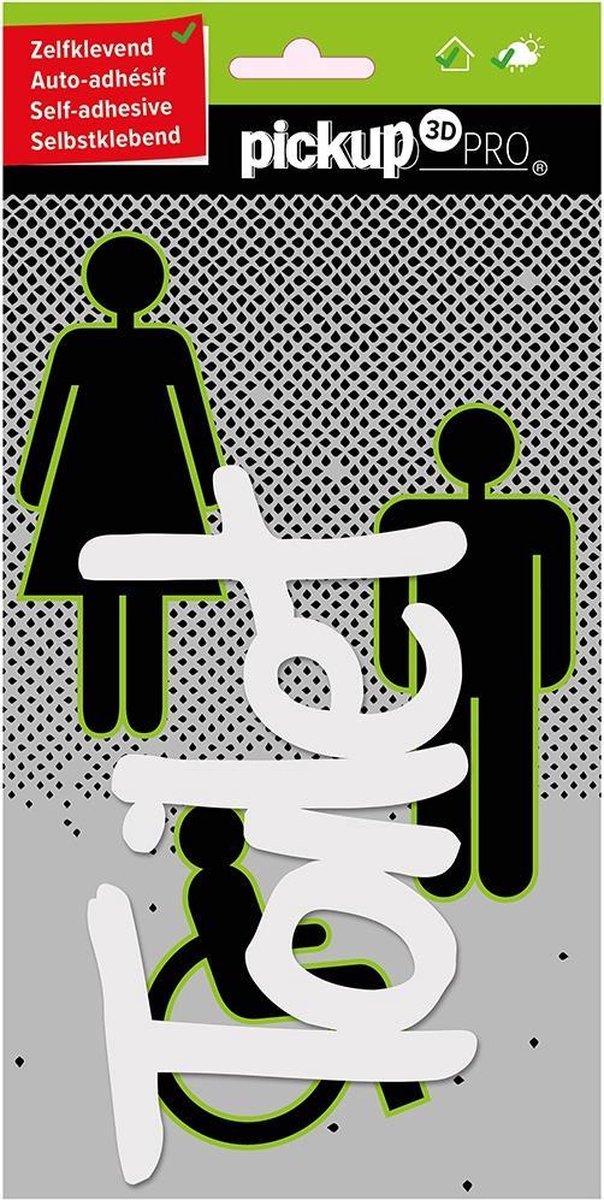 Pickup Route Acryl Pro 3D tekst Toilet wit - 2110000107