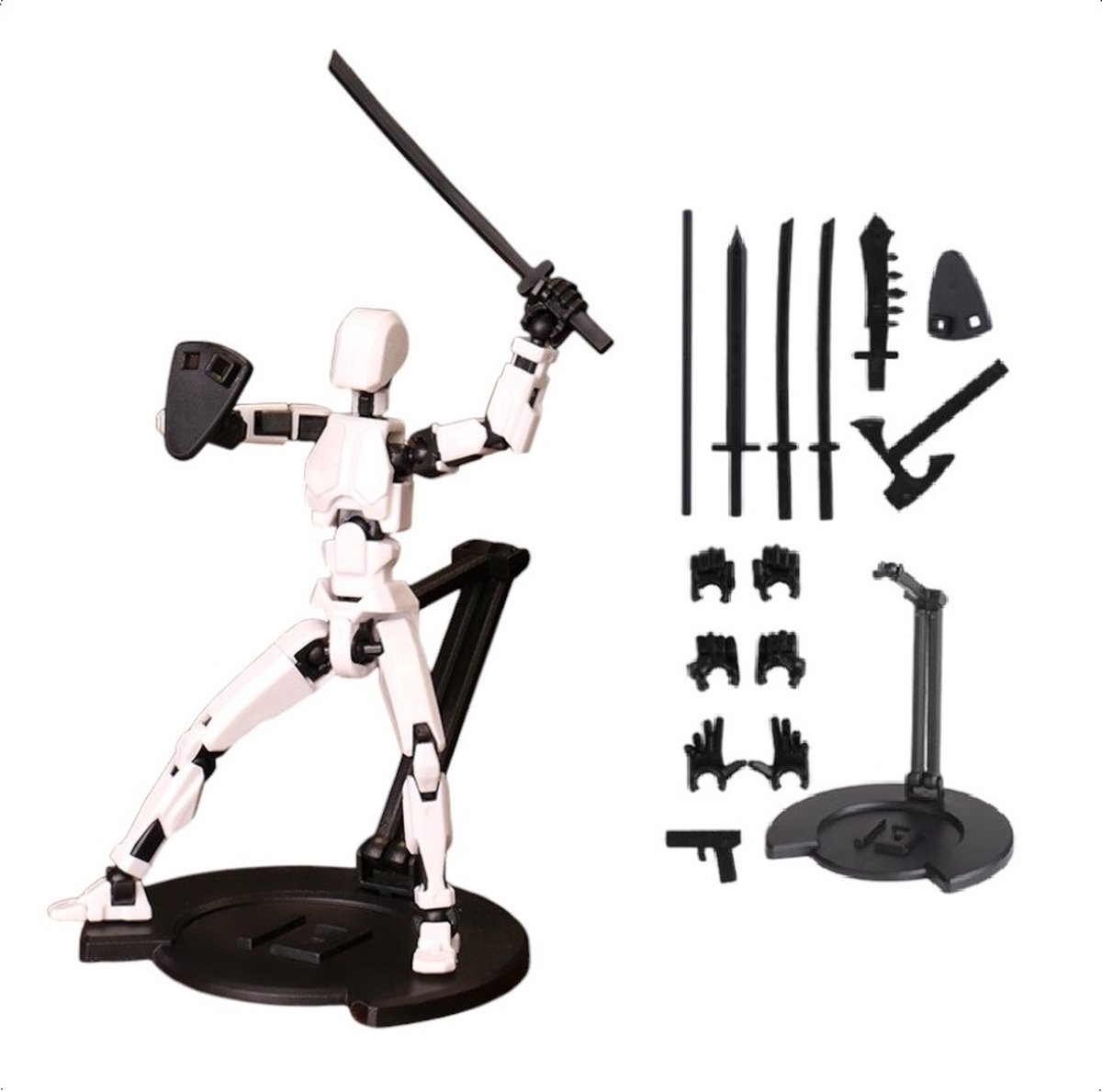 PLAY IT Robot Bouwpakket Actie Figuur - 75 Onderdelen - Wit Zwart - Robot Speelgoed Jongens