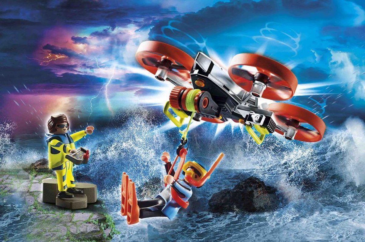 PLAYMOBIL City Action Redding op zee: reddingsduiker met reddingsdrone - 70143