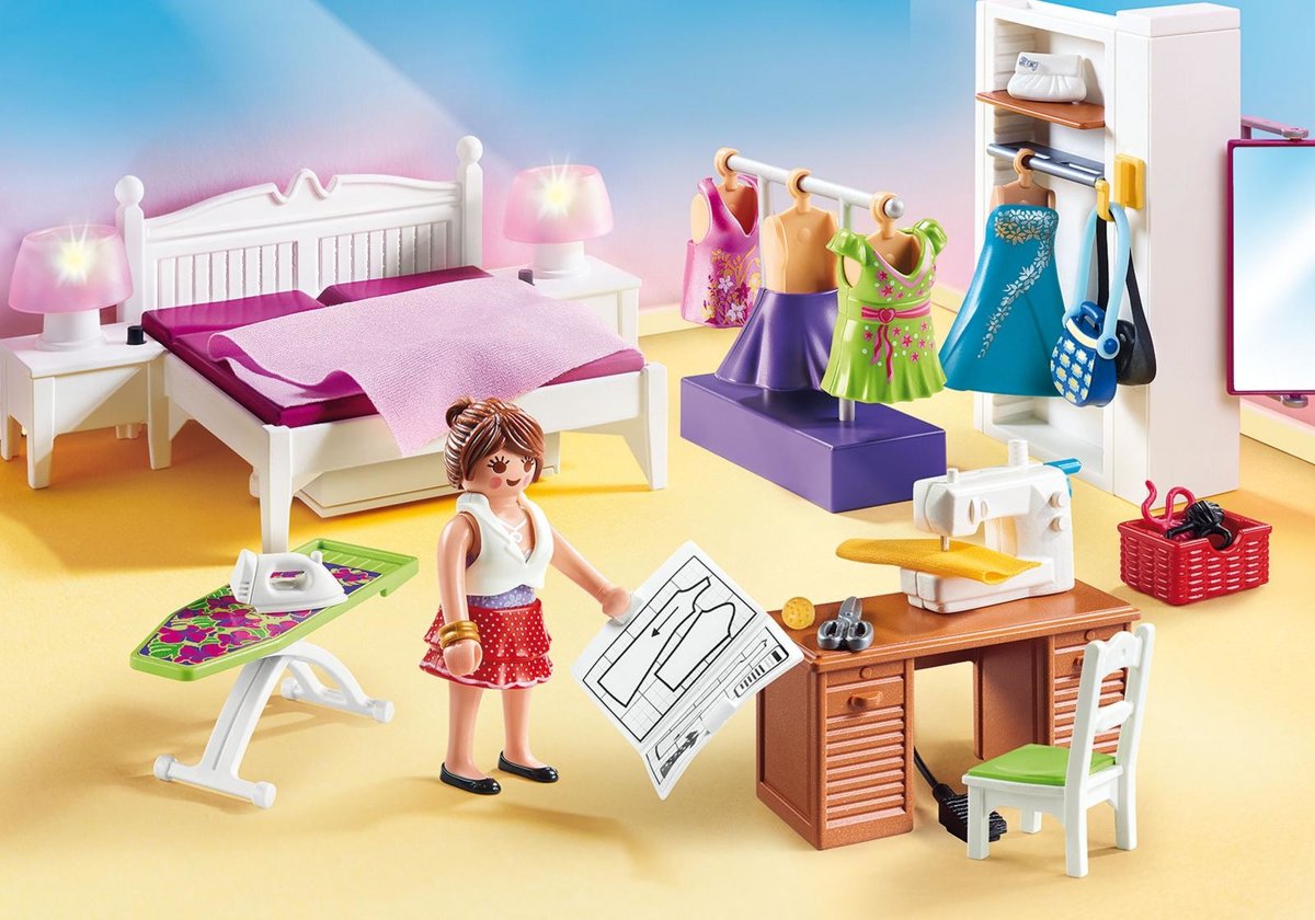 PLAYMOBIL  Slaapkamer met mode ontwerphoek - 70208