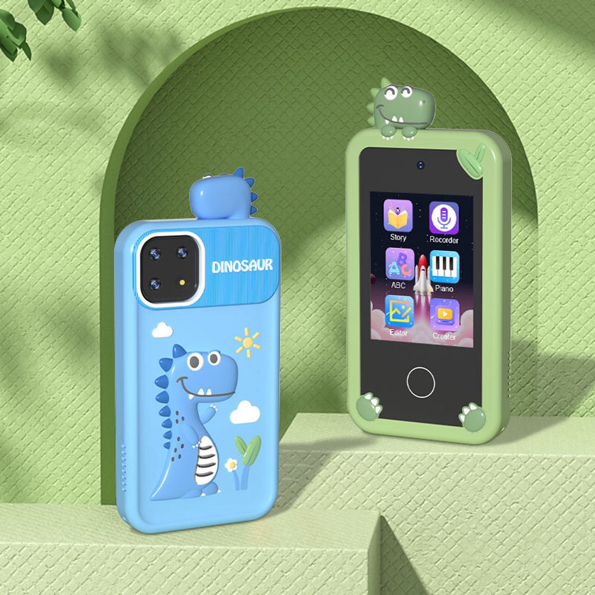 Kindertelefoon - Smart Phone voor kinderen Unicorn - Dinosaur - Fotografie - Video - Muziek - Alarm - Leuke Verjaardagscadeau