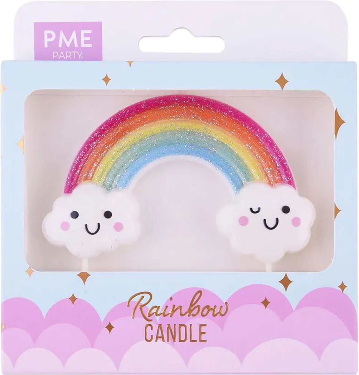 PME - Kaars Taarttopper - Glitter Regenboog