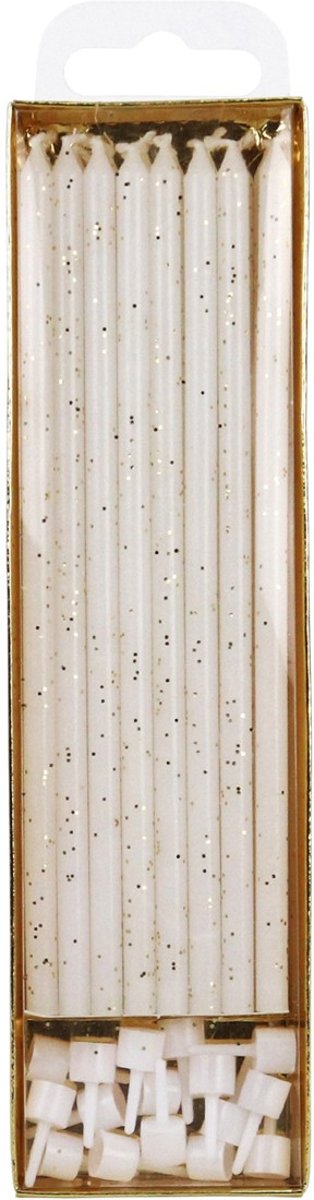 PME Extra Lange Kaarsen Glitter 18cm pk/16