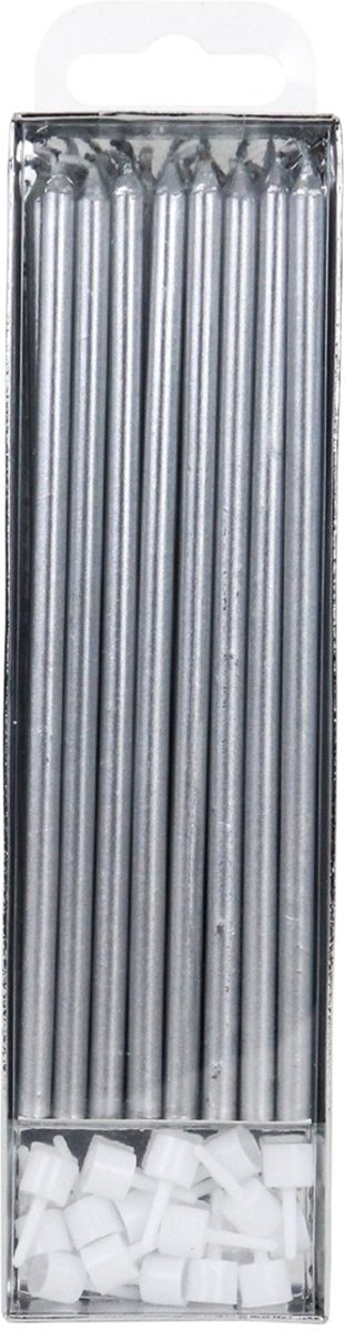 PME Extra Lange Kaarsen Zilver 18cm pk/16