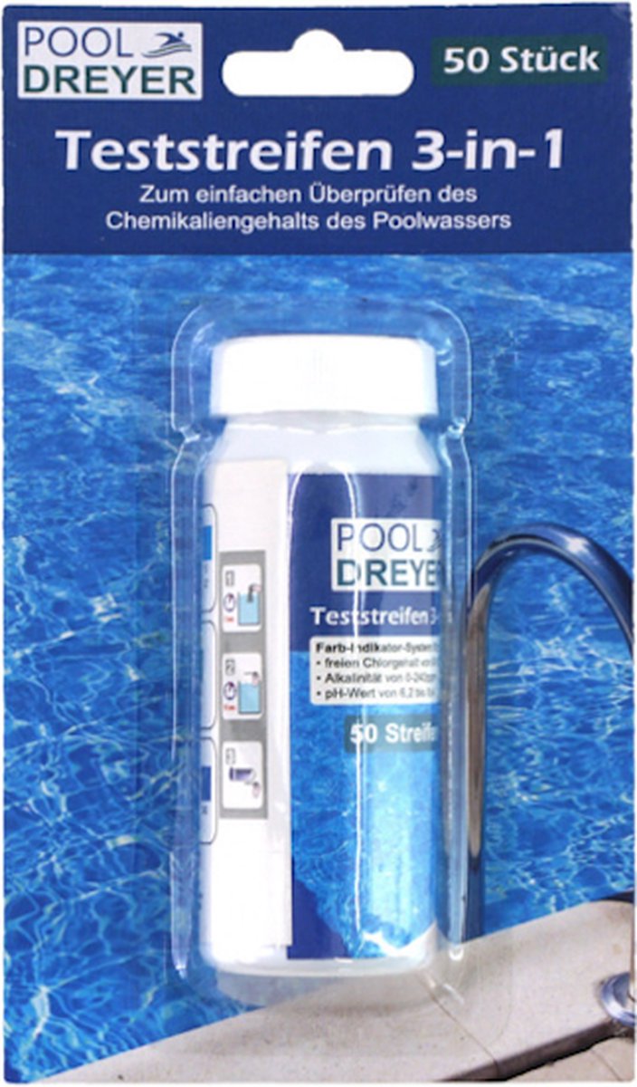 Zwembadwater teststrips 3-in-1 - 50 strips - Zwembad -en Spa teststrips - Zwembad onderhoud - Zomer - Schoonmaken