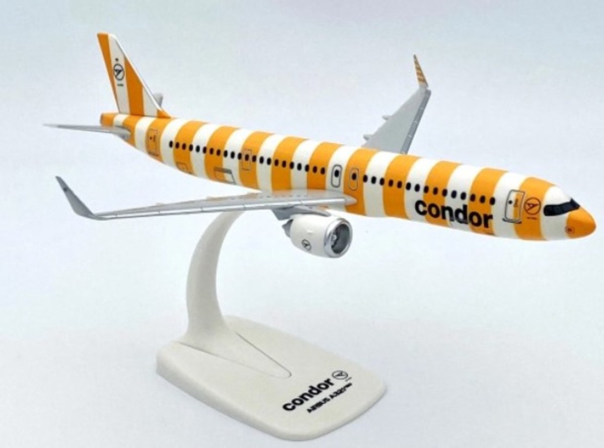 Set van 4 schaalmodellen vliegtuig Condor airbus A321 neo - 4 kleuren - schaal 1:200 lengte 22,25cm
