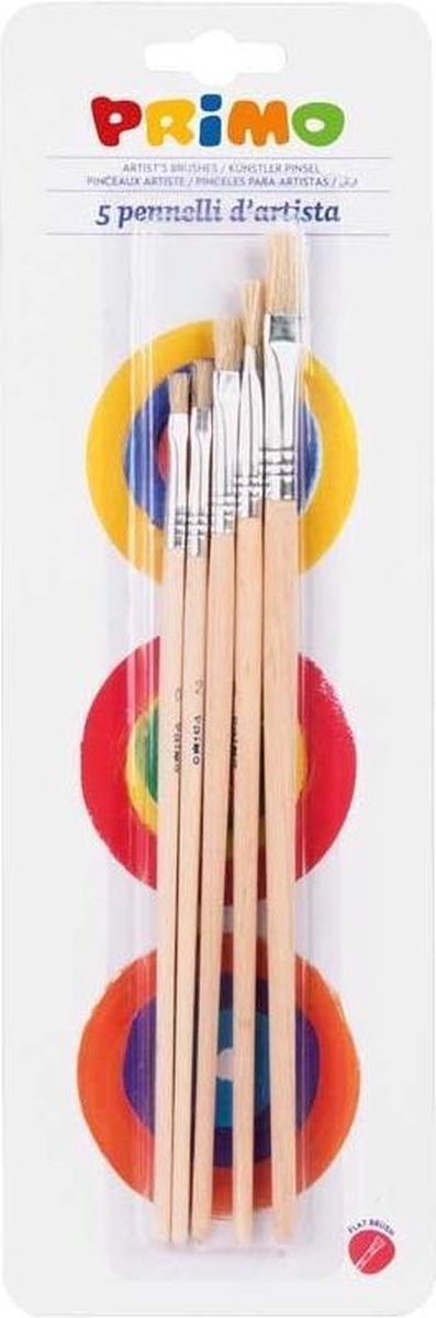 Primo Kwastenset Junior 22 Cm Hout Naturel 5-delig