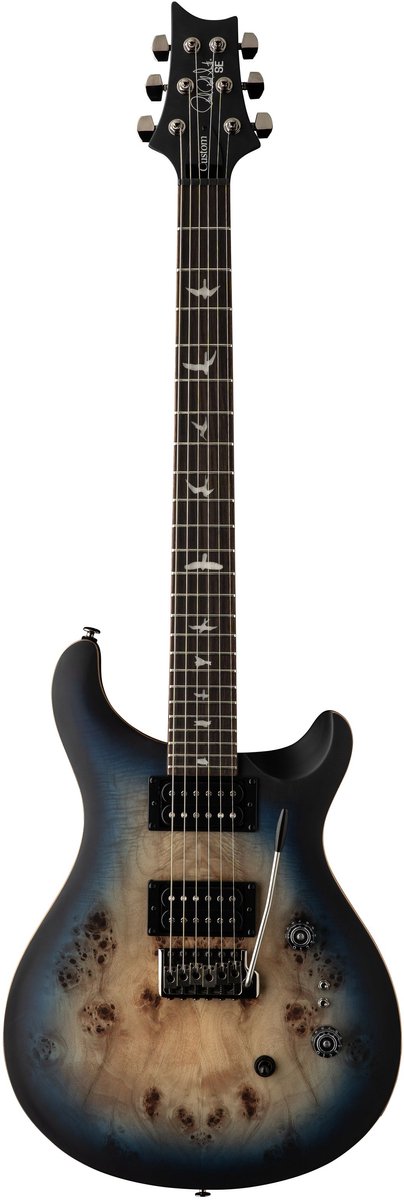 PRS SE Exotic Custom 24-08 Poplar Burl LTD Lake Blue Midnight Burst - Elektrische gitaar