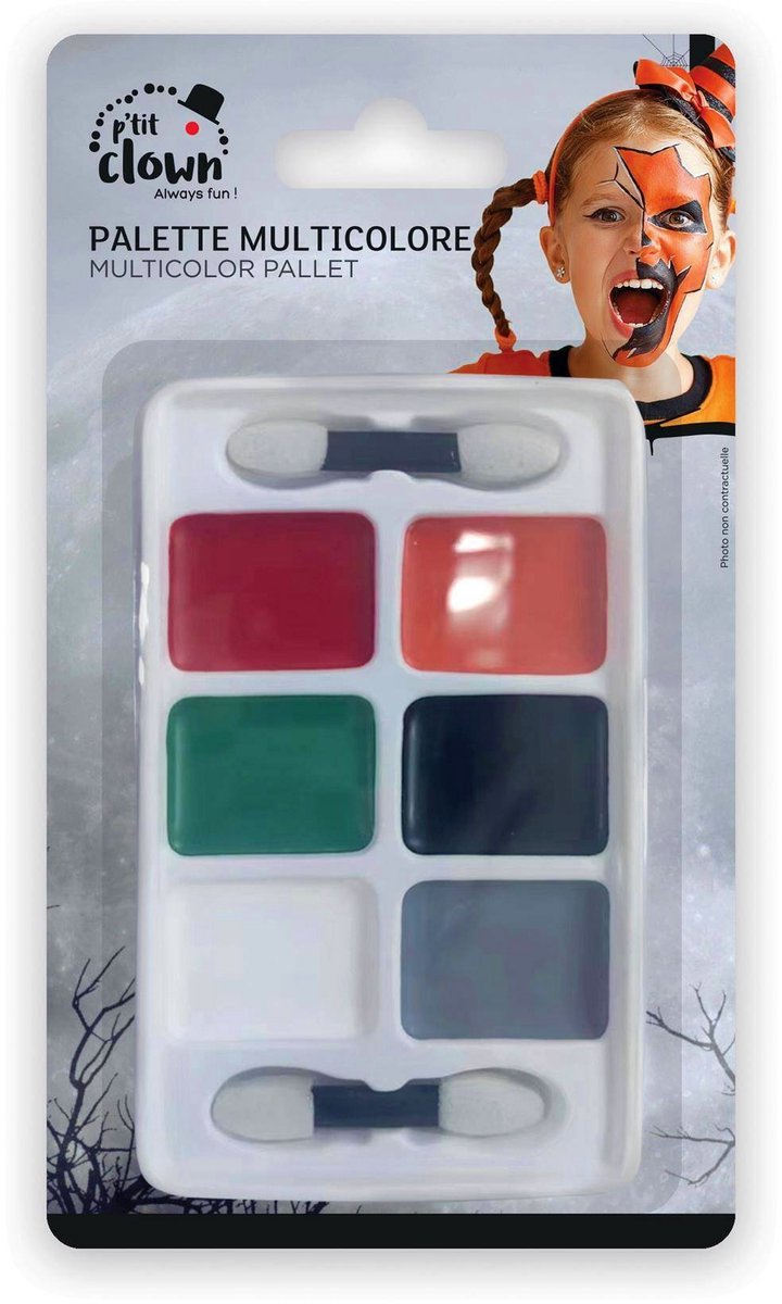 PTIT CLOWN - 6 kleuren Halloween make-up palet