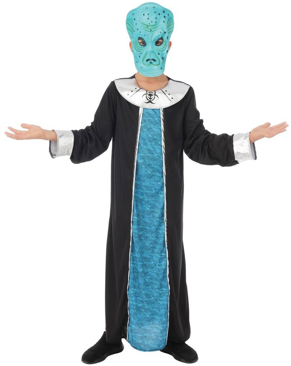 PTIT CLOWN - Blauw Alien Commander-kostuum voor kinderen - 128/140 (10-12 jaar)