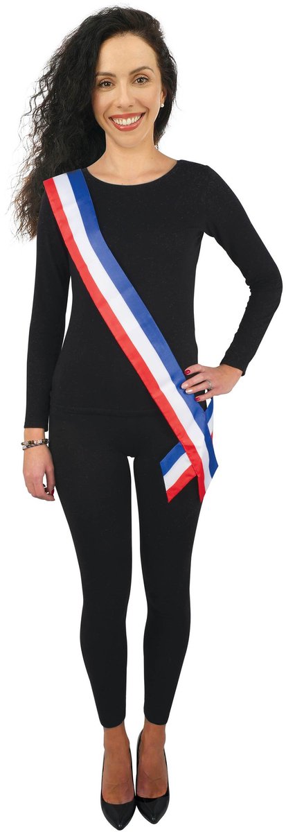 PTIT CLOWN - Burgemeester sjaal blauw wit rood volwassen