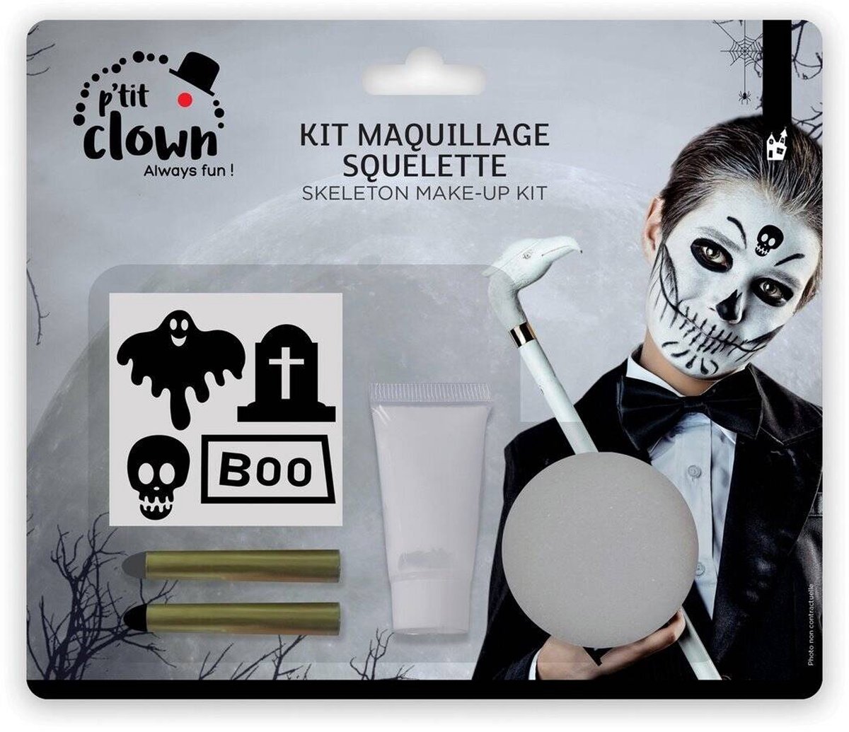 PTIT CLOWN - Schminkset met skeletten voor kinderen