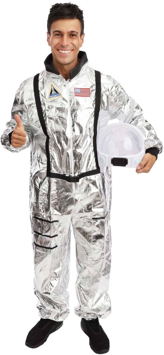 PTIT CLOWN - Zilveren astronautenkostuum voor mannen - L/XL