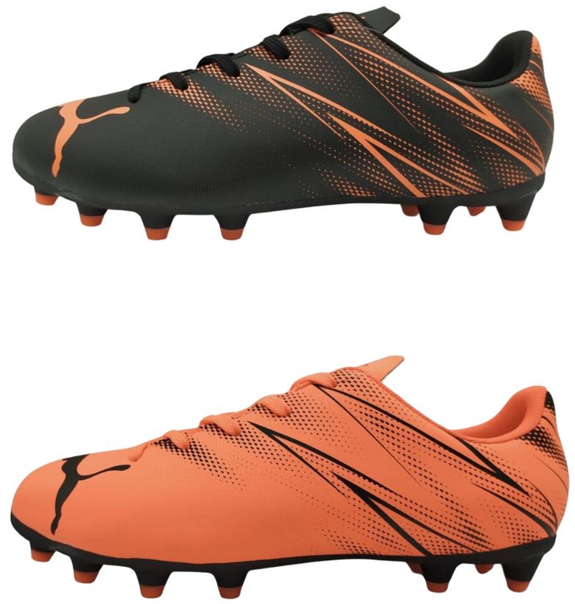 Puma voetbalschoenen junior FG/AG wit rood - stevige grip voor kids.