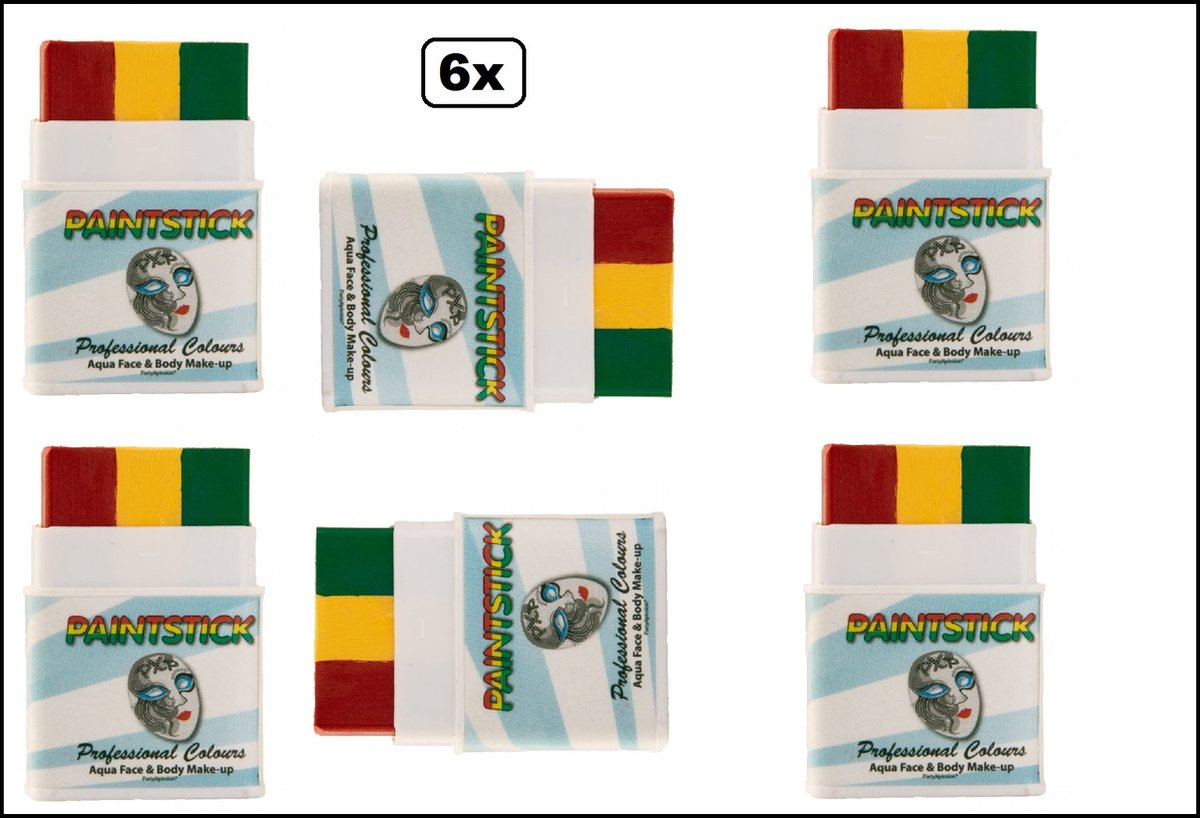 6x PXP Professional Colours Mini stick - Carnaval thema feest festival party gezicht schmink