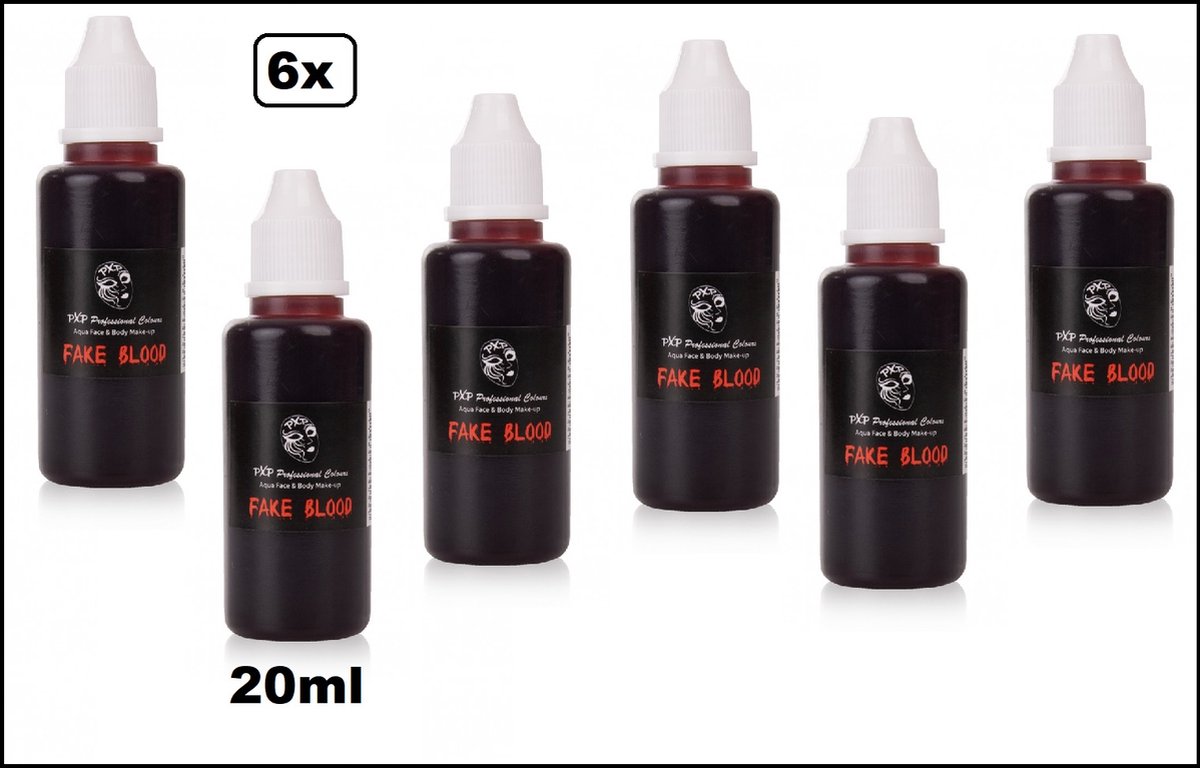 6x pXp Professional Colours Fake Blood - Nep Bloed - Kunstbloed 20ml