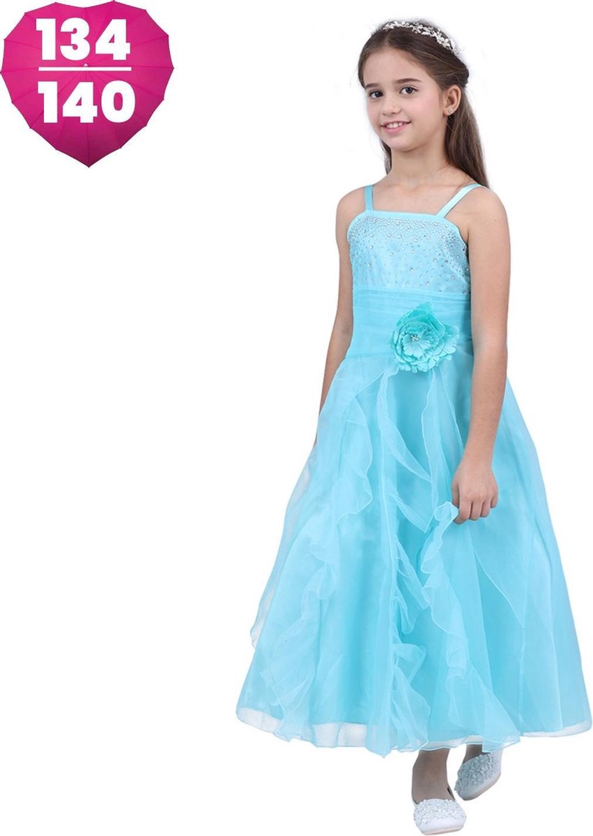 Communiejurk / Bruidsmeisjesjurk - Lucy - Blauw - Maat 140/146