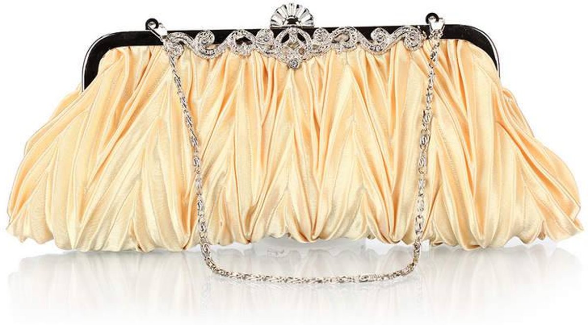 Klassiek Bruidstasje - Clutch - Champagne / Beige