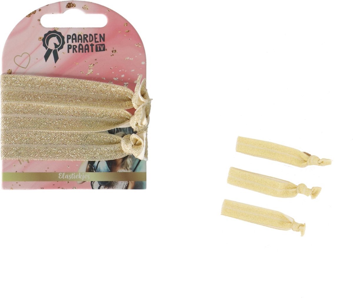 Paarden haar elastieken   Britt Dekker goud kleurige haarelastieken