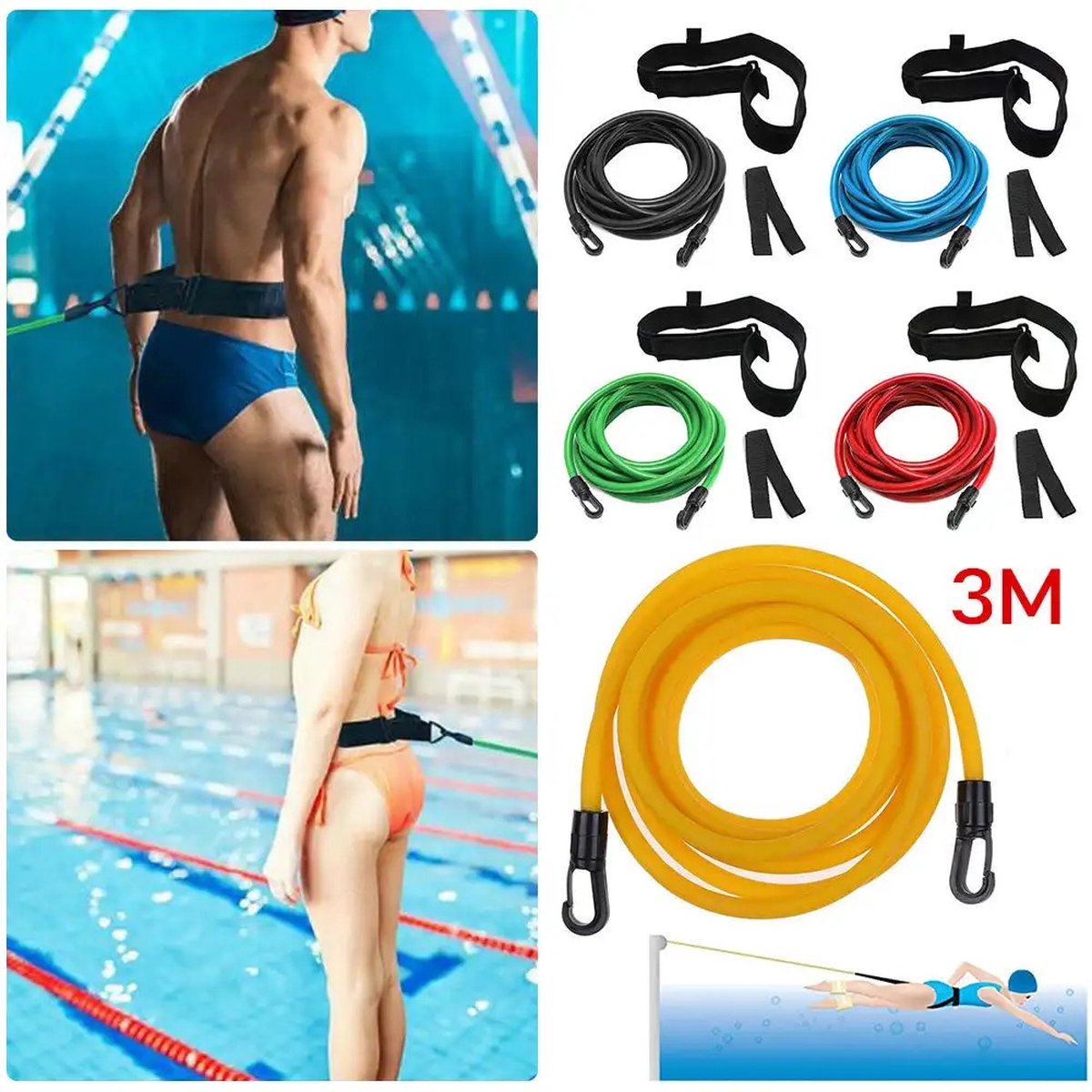 Padisport Zwemtrainer - Zwemelastiek - Zwemgordel - Zwemelastiek Volwassen - Zwemriem - Zwemelastiek Met Weerstand - Swimtrainer
