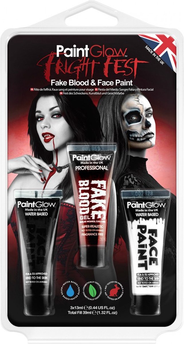 PaintGlow Set Fake Blood / Nep Bloed & Face Paint Halloween / Horror