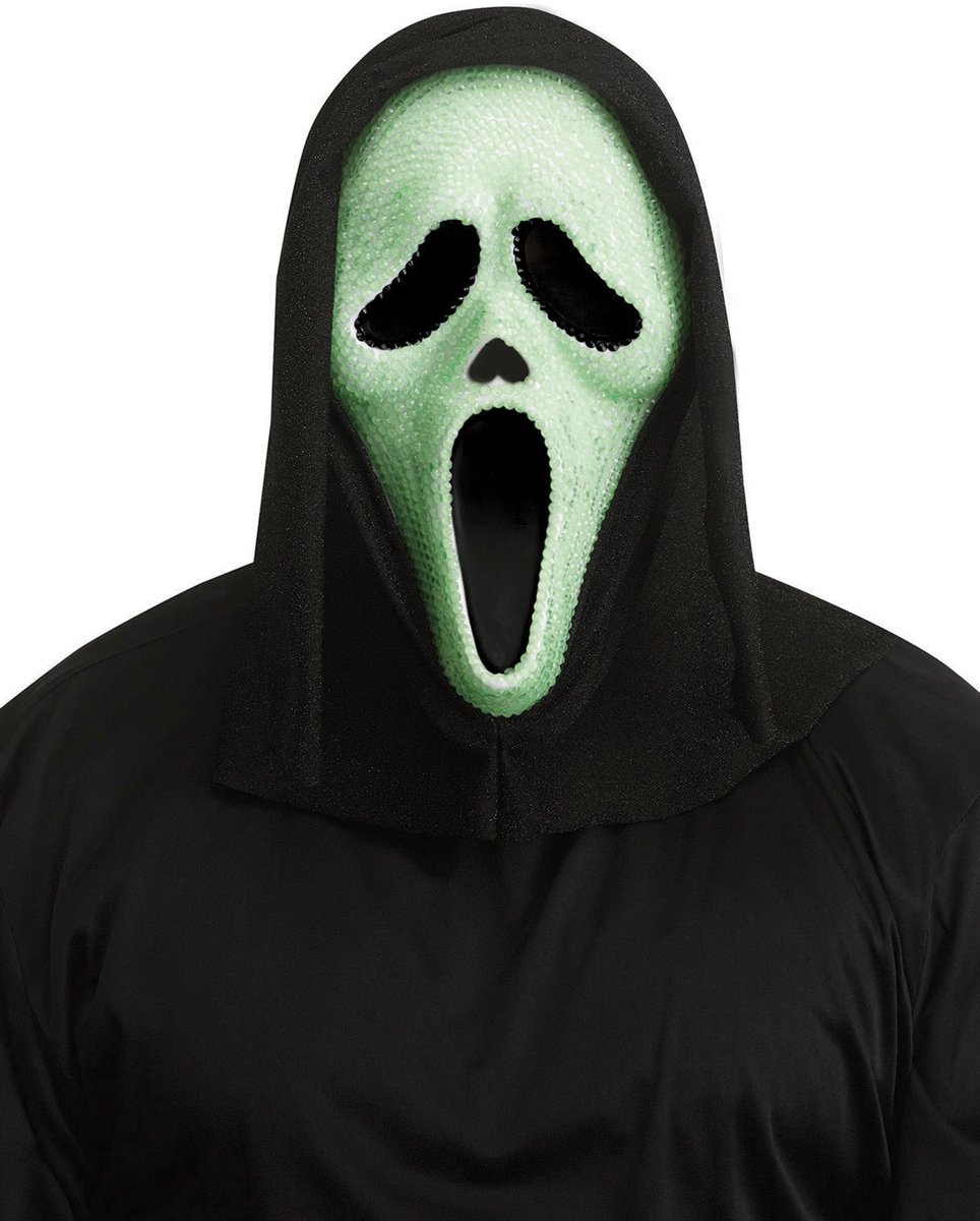 PALMER AGENCIES LTD - Scream fosforescerend masker met strass-steentjes voor volwassenen