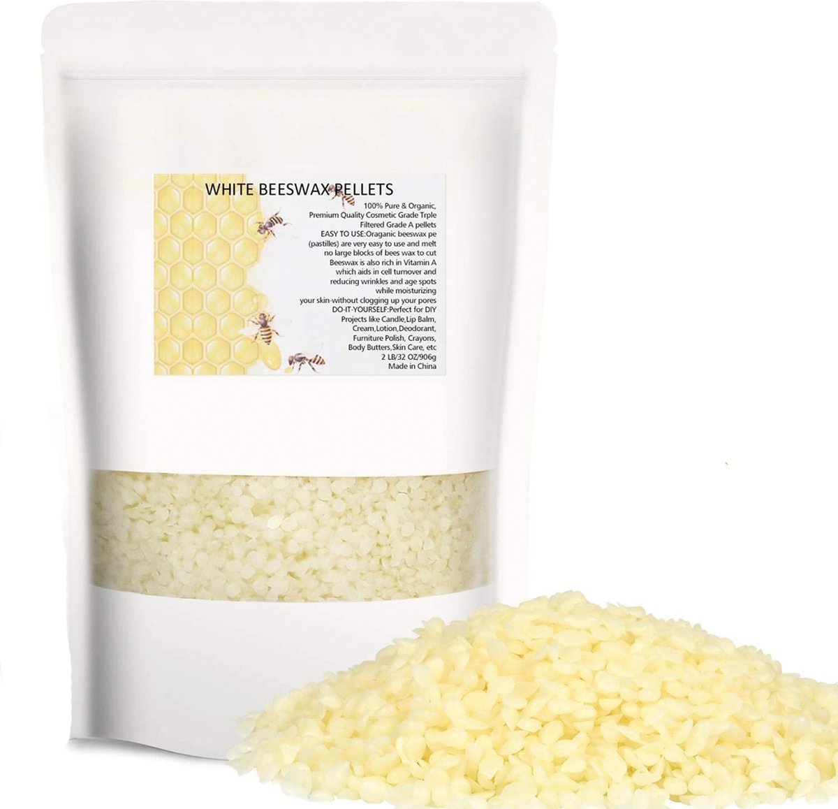Witte Bijenwas - 900 gram - Bijenwas korrels - Wax pastilles