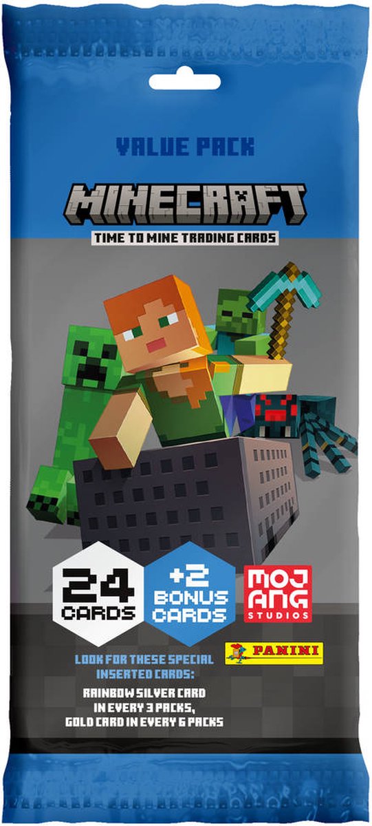 Minecraft Value-Pack met 24 Cards en 2 Bonus Cards