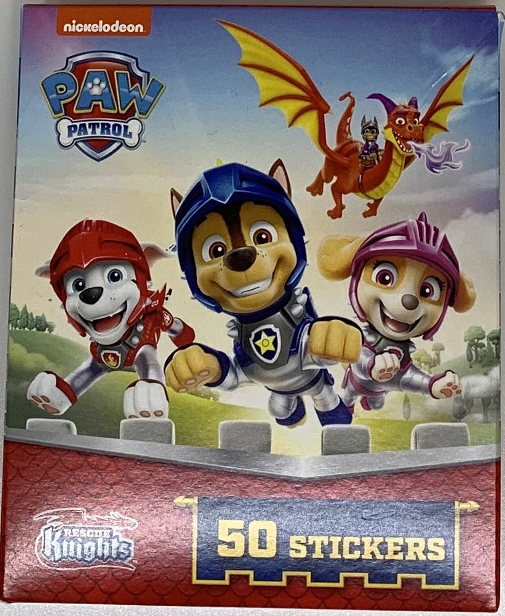 Paw Patrol - 10 pakjes Kaartjes - Panini - Eco Box - Rescue Knight