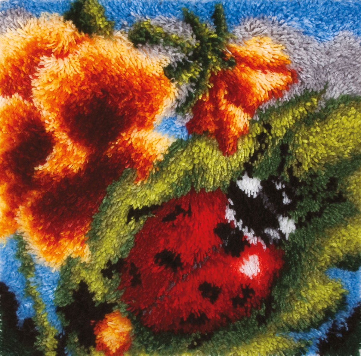 PANNA Lieveheersbeestje - Knooppakket - 40 x 40 cm - DIY pakket volwassenen