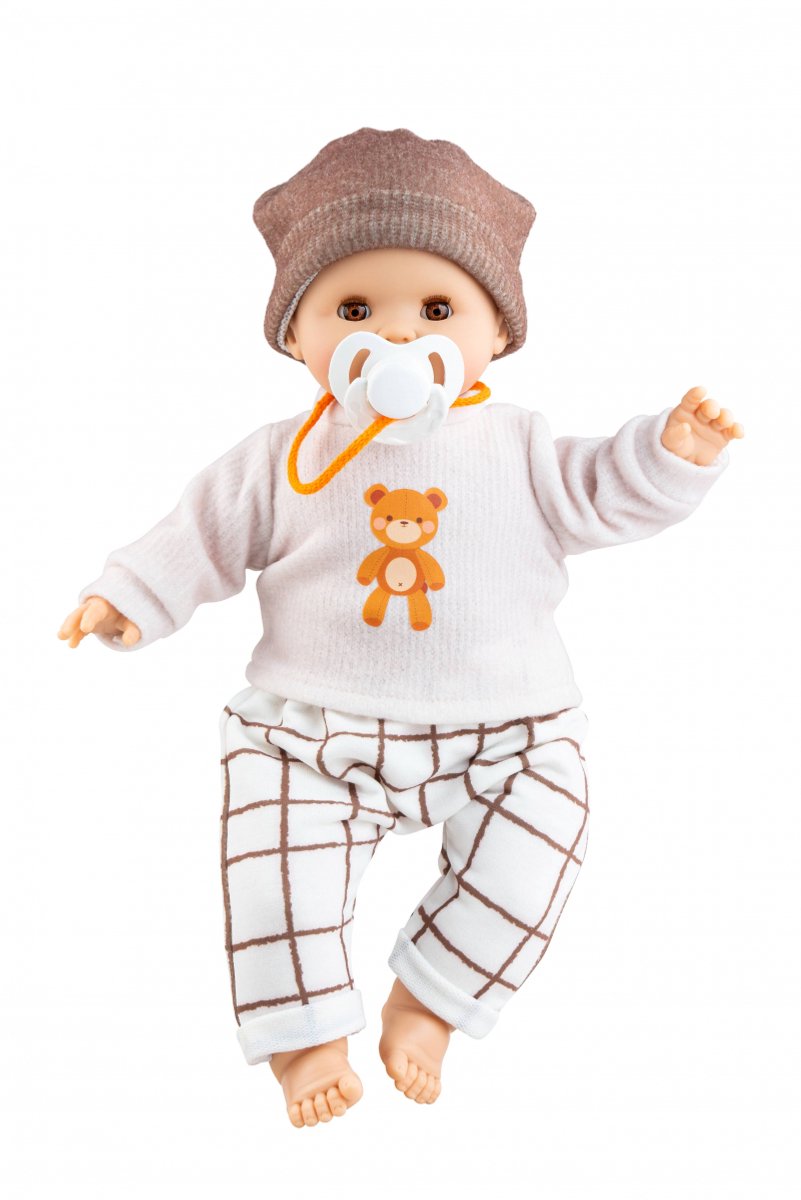 Paola Reina Alex Beerprint blanke jongen met blauwe ogen met mechanisme 36cm