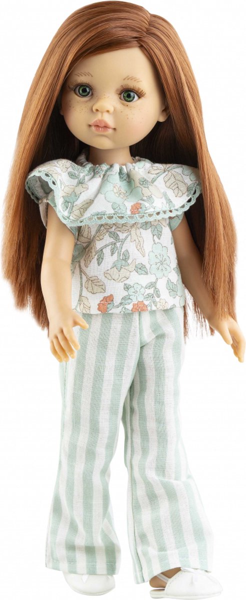 Paola Reina Amigas Angela babypop blank meisje met lang roodbruin haar en blauwe ogen 32cm