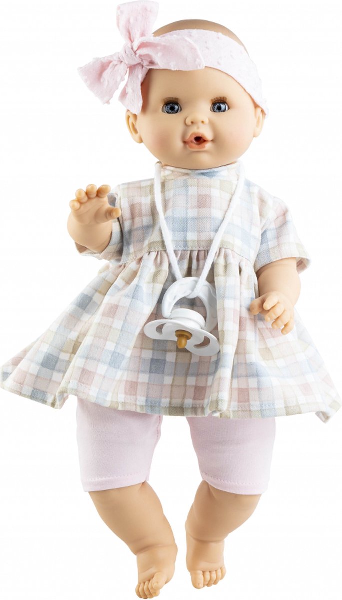 Paola Reina Sonia Geblokt blank meisje met blauwe ogen met mechanisme 36cm