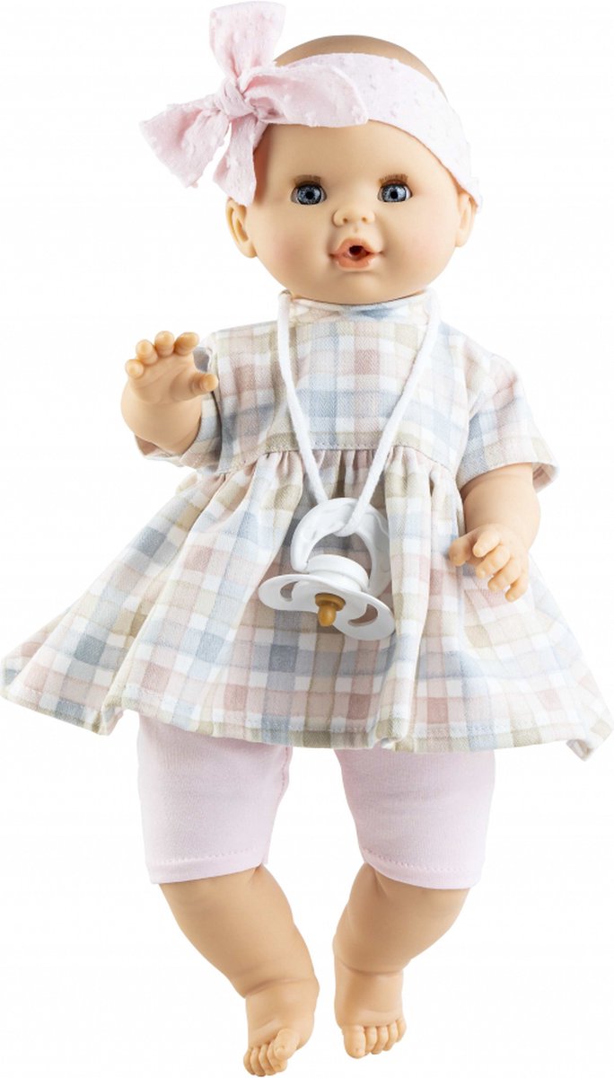 Paola Reina Sonia Geblokt blank meisje met blauwe ogen zonder mechanisme 36cm