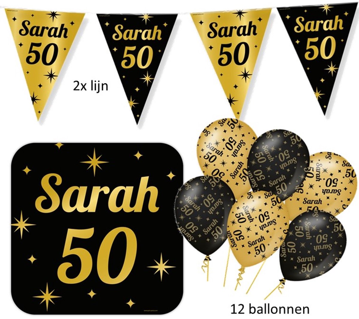 50 jaar Sarah 5 delig feest versiering pakket Classy Party .