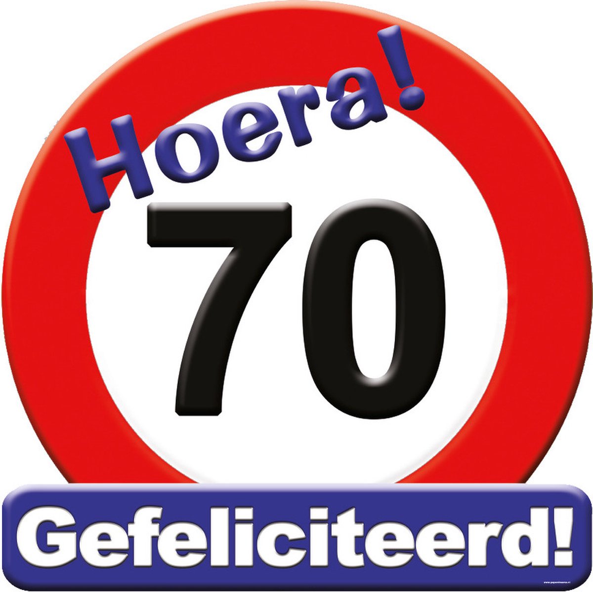 70 jaar verjaardag stopbord - Dia 50 cm - Leeftijd feestartikelen - verkeersbord - Karton - Huldebord - Deurbord