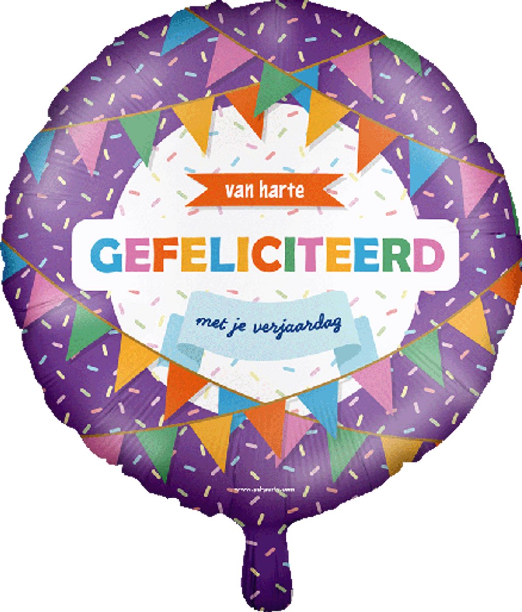 Folieballon - van harte gefeliciteert - 45cm - Pdparty