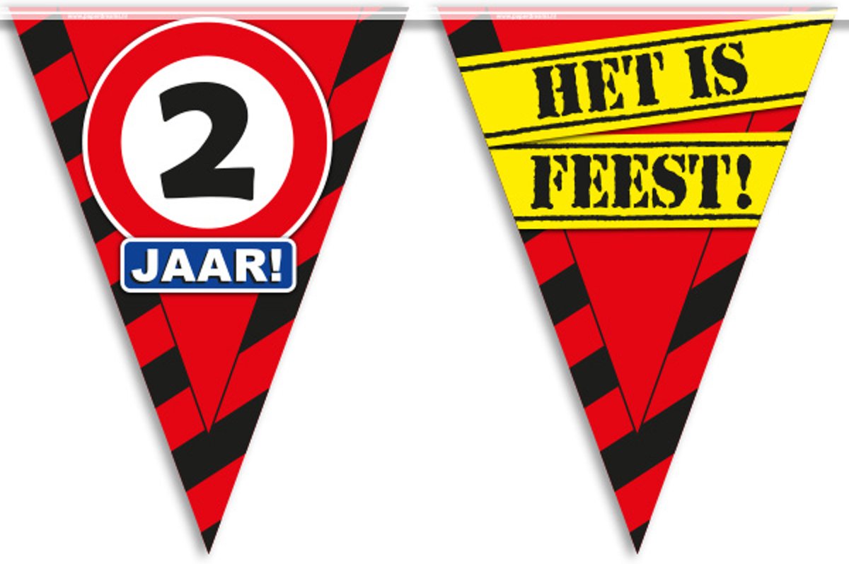 Hoera ik ben 2 jaar vlaggenlijn