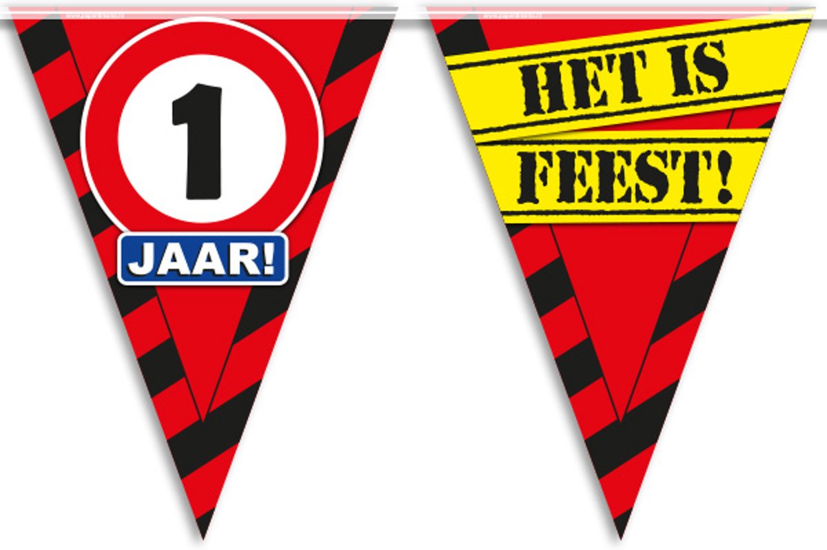 Hoera ikben 1 jaar vlaggenlijn