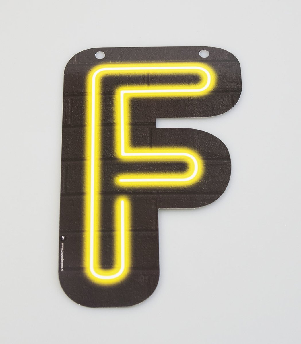 Neon letter F
