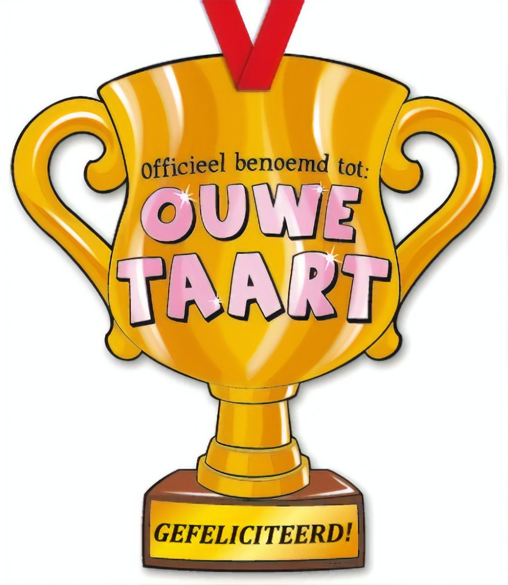 Paper Dreams Trofee Ouwe Taart 33 Cm Karton Goud