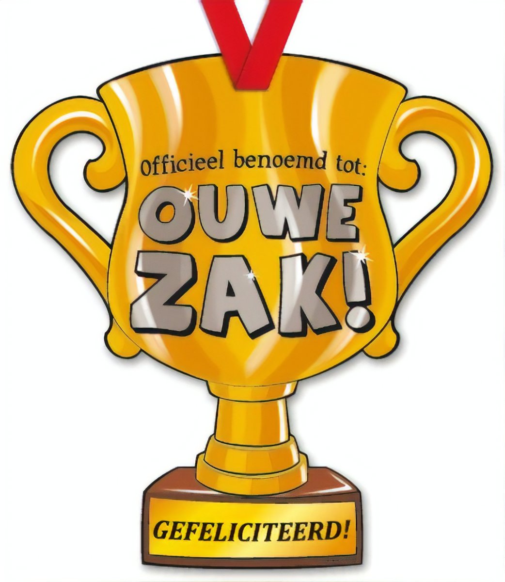 Paper Dreams Trofee Ouwe Zak 33 Cm Karton Goud