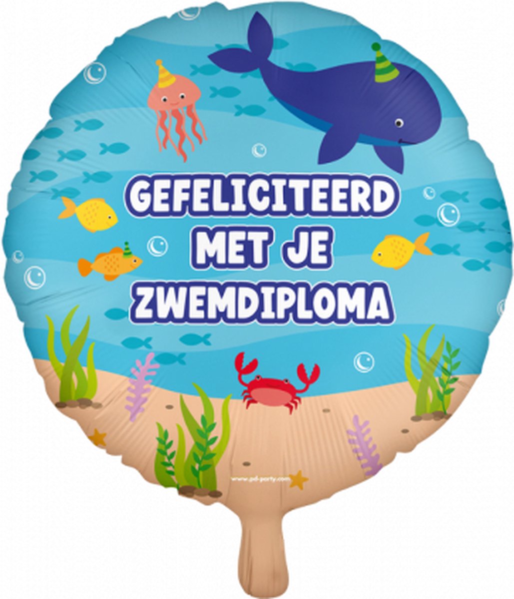 Paperdreams - Folieballon zwemdiploma - 46 cm (sandra)